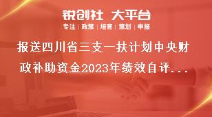 报送四川省三支一扶计划中央财政补助资金2023年绩效自评报告函其他需要说明问题奖补政策