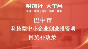 巴中市科技型中小企业创业投资项目奖补政策