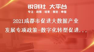 2021成都市促进大数据产业发展专项政策-数字化转型促进中心和数字化开源社区运营补助项目申报材料奖补政策