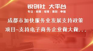 成都市加快服务业发展支持政策项目-支持电子商务企业做大做强(支持电子商务企业市场拓展)项目支持标准、申报条件和申报材料奖补政策