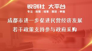 成都市进一步促进民营经济发展若干政策支持参与政府采购奖补政策