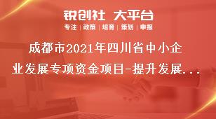 成都市2021年四川省中小企业发展专项资金项目-提升发展能力支持方式及标准奖补政策