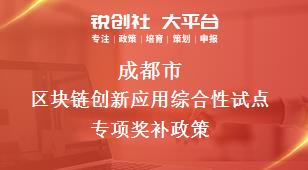 成都市区块链创新应用综合性试点专项相关配套奖补政策