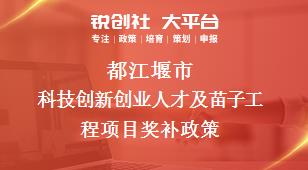 都江堰市科技创新创业人才及苗子工程项目奖补政策