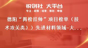 德阳“揭榜挂帅”项目榜单（技术攻关类））先进材料领域-大尺寸复杂构型电工绝缘阻燃材料及构件产业化关键技术实施周期与考核指标奖补政策