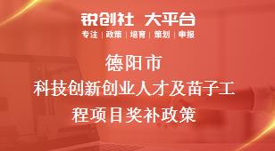 德阳市科技创新创业人才及苗子工程项目奖补政策