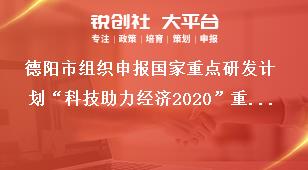 德阳市组织申报国家重点研发计划“科技助力经济2020”重点专项项目流程奖补政策