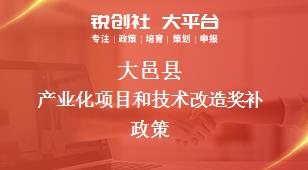 大邑县产业化项目和技术改造奖补政策