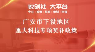 广安市下设地区重大科技专项奖补政策