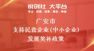 广安市支持民营企业(中小企业)发展奖补政策