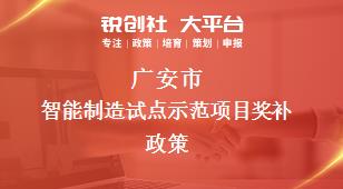 广安市智能制造试点示范项目奖补政策
