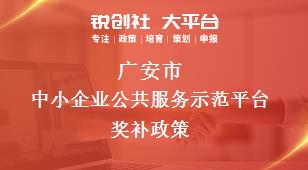广安市中小企业公共服务示范平台奖补政策