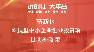 高新区科技型中小企业创业投资项目奖补政策