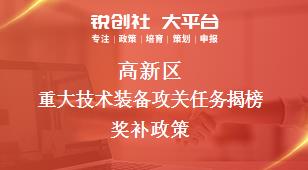 高新区重大技术装备攻关任务揭榜相关配套奖补政策