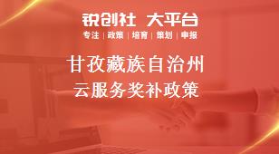 甘孜藏族自治州云服务奖补政策