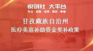 甘孜藏族自治州医疗美容补助资金奖补政策