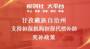 甘孜藏族自治州支持担保机构担保代偿补助奖补政策