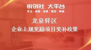 龙泉驿区企业上规奖励项目奖补政策
