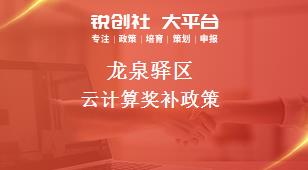 龙泉驿区云计算奖补政策