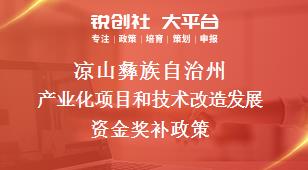 凉山彝族自治州产业化项目和技术改造发展资金奖补政策