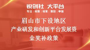 眉山市下设地区产业研发和创新平台发展资金奖补政策