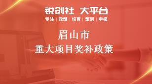 眉山市重大项目奖补政策