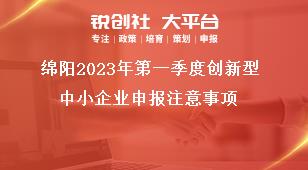 绵阳2023年第一季度创新型中小企业申报注意事项奖补政策