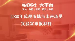 2020年成都市城市未来场景实验室申报材料奖补政策