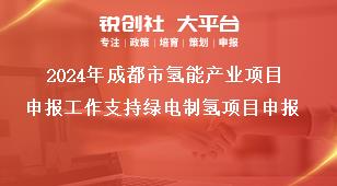 2024年成都市氢能产业项目申报工作支持绿电制氢项目申报奖补政策