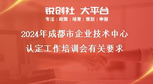 2024年成都市企业技术中心认定工作培训会有关要求奖补政策
