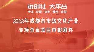 2022年成都市市级文化产业专项资金项目申报附件奖补政策