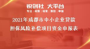 2021年成都市中小企业贷款担保风险补偿项目资金申报表奖补政策