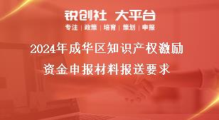 2024年成华区知识产权激励资金申报材料报送要求奖补政策