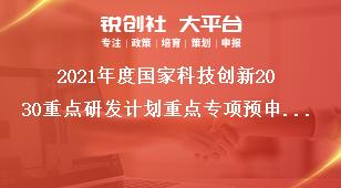 2021年度国家科技创新2030重点研发计划重点专项预申报书简表奖补政策