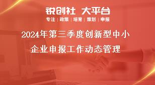 2024年第三季度创新型中小企业申报工作动态管理奖补政策