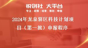 2024年龙泉驿区科技计划项目（第一批）申报程序奖补政策