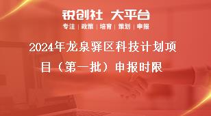 2024年龙泉驿区科技计划项目（第一批）申报时限奖补政策