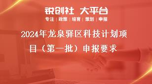 2024年龙泉驿区科技计划项目（第一批）申报要求奖补政策