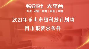 2021年乐山市级科技计划项目申报要求条件奖补政策