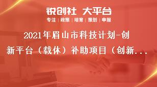 2021年眉山市科技计划-创新平台（载体）补助项目（创新能力提升计划）申报材料奖补政策