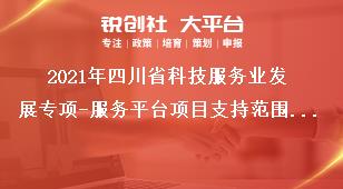 2021年四川省科技服务业发展专项-服务平台项目支持范围和申报条件奖补政策