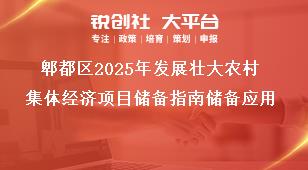 郫都区2025年发展壮大农村集体经济项目储备指南储备应用奖补政策