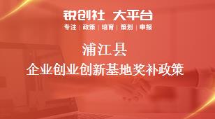 蒲江县企业创业创新基地奖补政策