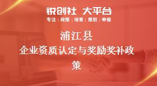 蒲江县企业资质认定与奖励奖补政策