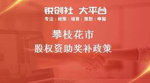 攀枝花市股权资助奖补政策