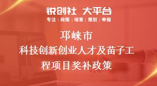 邛崃市科技创新创业人才及苗子工程项目奖补政策