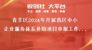 青羊区2024年开展我区中小企业服务体系补助项目申报工作2022年期间补助项目申报要求奖补政策