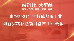 申报2024年支持成都市工业创新实践补助项目都市工业载体公共配套设施补助项目奖补政策