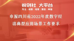 申报四川省2022年度数字经济典型应用场景工作要求奖补政策