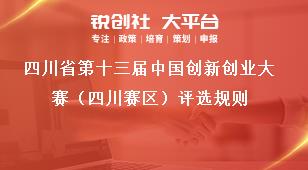 四川省第十三届中国创新创业大赛（四川赛区）评选规则奖补政策